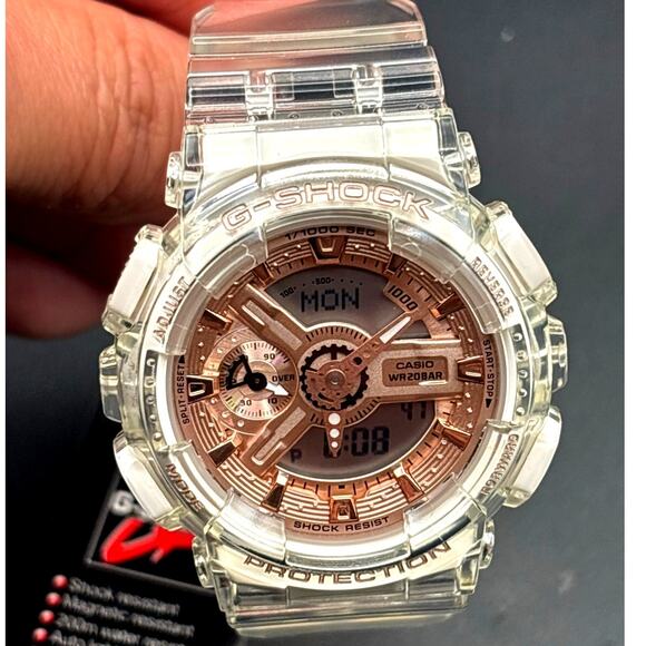 Casio G-Shock GMA-S110SR-7A Women\'s Rose Gold Clear Analog Digital Watch NIBWT main image 5